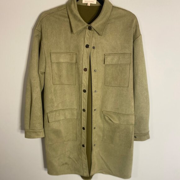 🍃 Solitaire Olive Utility Jacket - Picture 1 of 3